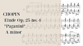 CHOPIN Etude Op 25 no 4 quotPaganiniquot in A minor  Sheet MusicMusic score [upl. by Acihsay308]