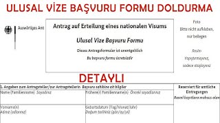 Aile Birleşimi ulusal Vize Başvuru Formu Doldurma [upl. by Theda]