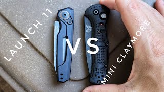 Benchmade Mini Claymore VS Kershaw Launch 11  Battle to the Death☠️ [upl. by Ettezil]