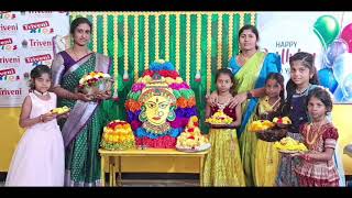 bathukamma celebrations  triveni kids chintal [upl. by Jenesia]