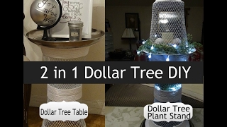 Dollar TreeDollarama 2 in 1  DIY Accent Table Plant Stand [upl. by Krebs]