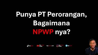 Punya PT Perorangan Bagaimana NPWPnya [upl. by Cofsky]