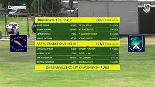 CSA Community Cup  Durbanville CC vs Paarl CC  Western Cape Playoff 1 [upl. by Ellasal]