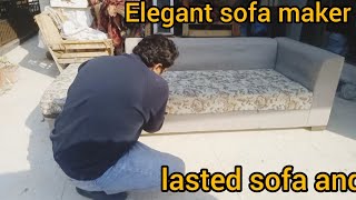 2025 Elegant sofa maker 🔥 is a great place to make sofa 🥶 grey colour suit [upl. by Dorin]