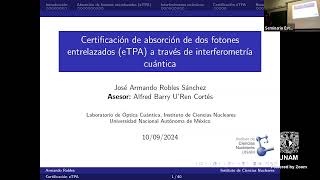 Avance en la certificación experimental de eTPA absorción de fotones entrelazados [upl. by Arlina980]