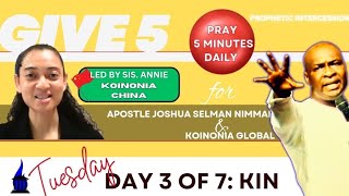 🗣PROPHETIC INTERCESSION Pray for Apostle Joshua Selman amp Koinonia  Sis Annie Koinonia China [upl. by Viguerie]