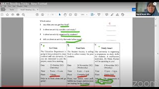 MUET Reading Tricks from the past paper Session 1 2021 [upl. by Naejamron]