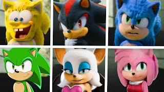 Sonic The Hedgehog Movie 3 Best Friends Characters Shadow Spongebob Green Sonic [upl. by Icart]