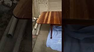 Table Refinish This was a solid wood table that refinished so beautifully diy furnitureflip [upl. by Eilesor726]