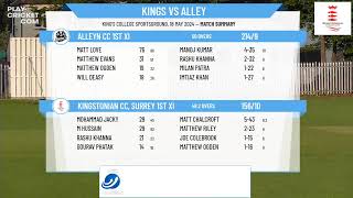 Kingstonian CC Surrey 1st XI v Alleyn CC 1st XI [upl. by Gnut958]