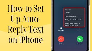 How to Set Up AutoReply Text on iPhone [upl. by Normalie]