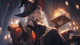 Enchanting medieval witch library dark academic Halloween atmosphere mystical overtones [upl. by Melicent305]