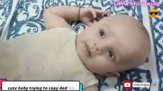 Cute baby trying to copy dad☺️❤️ funny shorts viral trending video shortsvideo viralvideo [upl. by Ativel]