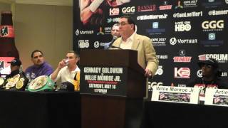 gennady golovkin vs willie monroe jr full press conference  EsNews [upl. by Goran]