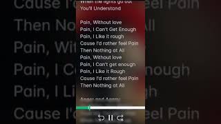 Pain lyrics Video [upl. by Solraced]