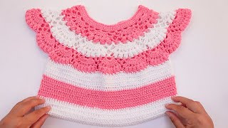 🔴Que Belleza BLUSA tejida a crochet para NIÑAS paso a paso❤ TUTORIAL MUY FACIL‼ [upl. by Smailliw]