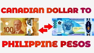 Canadian Dollar To Philippine Peso Exchange Rate Today  CAD To PHP  Dollar To Peso [upl. by Eph]