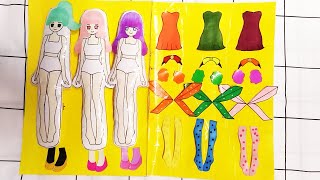 PAPER DIY HOW TO MAKE PAPER DOLL BOOK THUMBELINA FAIRY EDITION [upl. by Sukhum435]