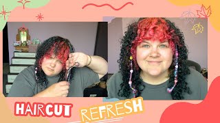 Shag Haircut Refresh On My Permed Hair [upl. by Ahseenyt221]