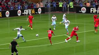 Philippe Coutinho scores for FC Liverpool against West Ham United  FIFA 14 Career Mode Premier Leag [upl. by Tyne]