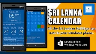 Sri Lanka Calendar Windows Phone App  Overview Demo [upl. by Marden]