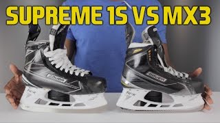 Bauer Supreme 1S Hockey Skate vs MX3 Skates Review [upl. by Carma]