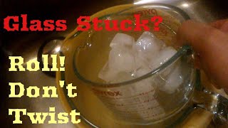 Roll Dont Twist to separate glass Pyrex cups that are stuck [upl. by Marlene]