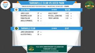 VTCA  Kookaburra Sports  Turner Shield Senior Division  GF  Yarraville Club vs Deer Park Day 1 [upl. by Kellene]