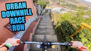 CRAZY URBAN MTB DOWNHILL TRACK  FULL RACE RUN [upl. by Shaina]