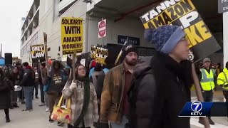 Amazon workers go on strike [upl. by Aneleasor549]