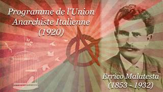 Programme de lUnion Anarchiste Italienne 24  Errico Malatesta [upl. by Narot]