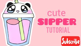 Cute Sipper Tutorial  mesha illustrator [upl. by Layney674]