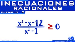 Inecuaciones racionales  Ejemplo 5 [upl. by Bud]