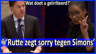 Sylvana Simons vraagt Rutte naar Kuddeimmuniteit amp Rutte biedt excuses aan  Debat Coronavirus [upl. by Aivizt]