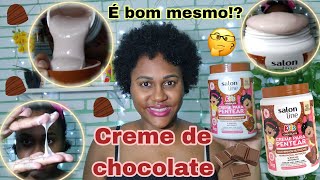 Testei o creme de chocolate Cachinhos Nutridos da Salon line 🍫✨ [upl. by Mackey643]