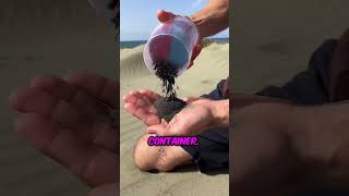 This guy makes a bracelet by extracting iron from the sands [upl. by Lundberg]