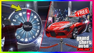 EASY HOW TO WIN THE PODIUM CAR EVERY SINGLE TIME IN GTA 5 ONLINE 2023 LUCKY PODIUM WHEEL GLITCH [upl. by Otrebor]