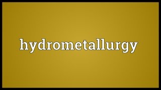 Hydrometallurgy Meaning [upl. by Minnaminnie896]