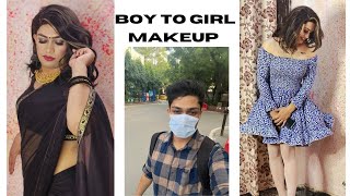 male to female makeup  crossdressers  boy to girl makeup transformation 🤗 [upl. by Larner]