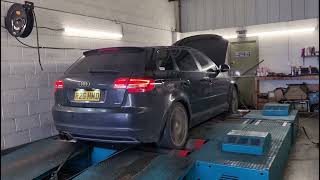 Audi A3 Quattro 8p 20tdi CR170 DYNO POPCORN LIMITER [upl. by Eissirk]