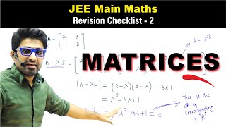 Matrices  Revision Checklist 2 for JEE Main Maths [upl. by Mauldon558]