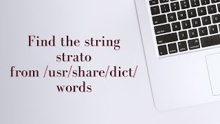 Find the string strato from usrsharedictwords in linux [upl. by Anavoig]