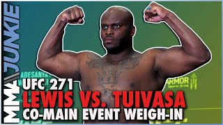 UFC 271 Derrick Lewis Tai Tuivasa combine for 531 pounds at weighins [upl. by Cynera]