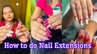 How To Do Gel Nail Extensions  Apply Hard Gel  For Beginners [upl. by Nalyak]