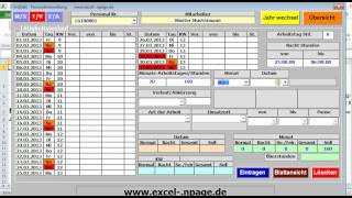 Personalverwaltung mit Excel Zeit erfassen berechnen auswertenavi [upl. by Vedetta]