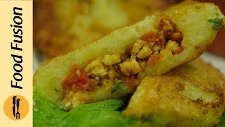 Potato Cutlets wtih chicken filling Alu tikkiRecipe By Food Fusion [upl. by Mur759]