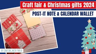 Craft fair and Christmas gifts 2024 Calendar and post it note wallet [upl. by Mosora359]