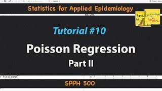 Poisson Regression Part II  Statistics for Applied Epidemiology  Tutorial 10 [upl. by Adnic722]