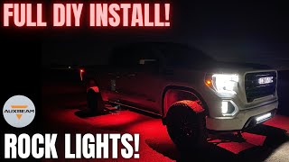 Rock Lights  Full Install Tutorial  GMC Sierra AT4  8 Pod RGB AuxBeam [upl. by Aeli868]