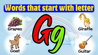 words that start with letter G  words with letter Gg  G phonics  G for grapes  PuntuKids [upl. by Ahmad785]